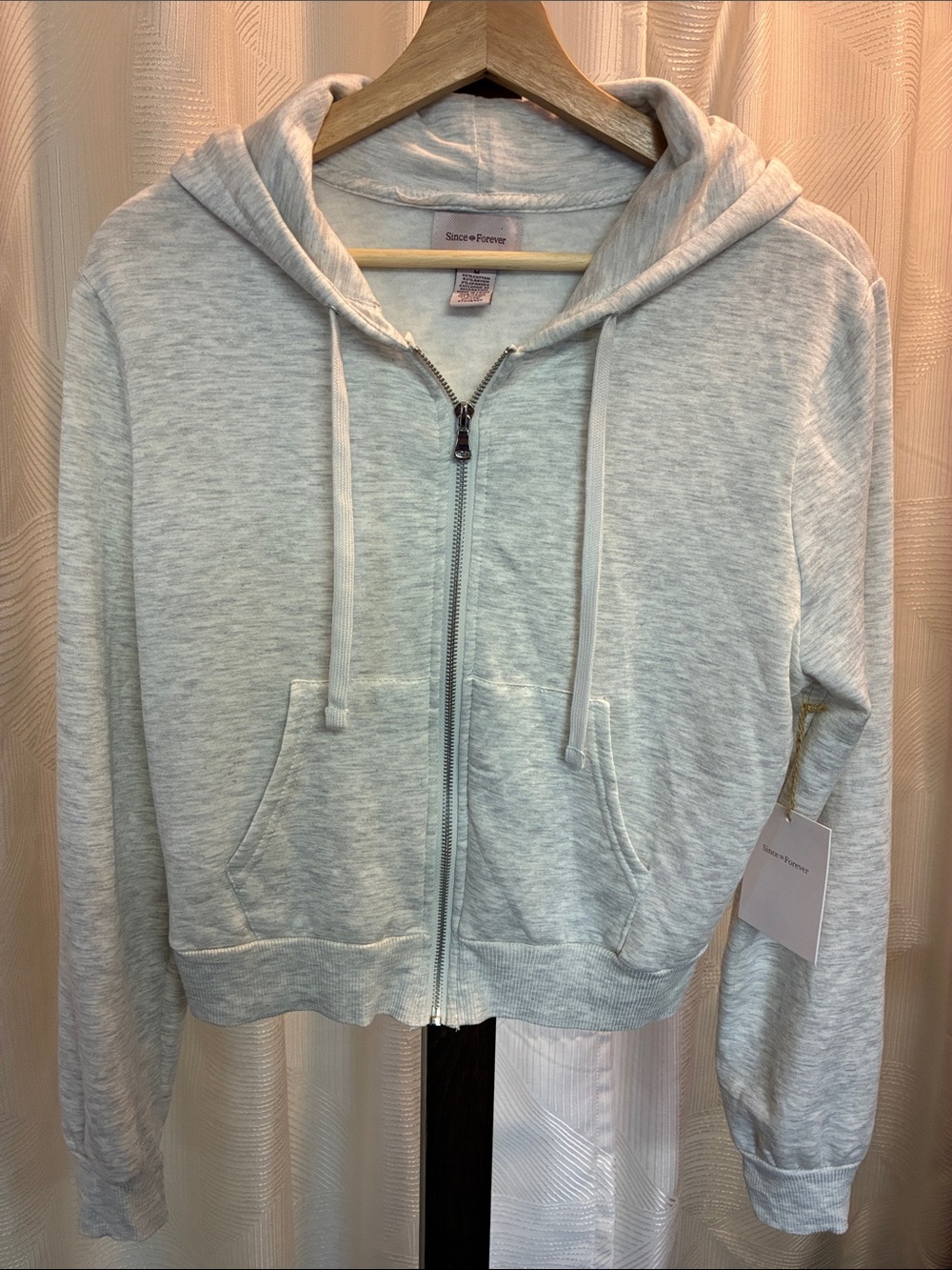 Since Forever Light Heather Gray Zip Front Hoodie